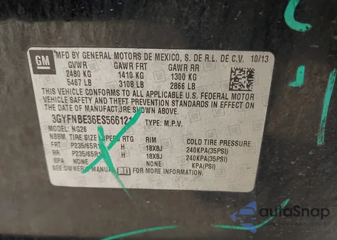 2014 Cadillac Srx Luxury Collection from USA, damaged, VIN 3GYFNBE36ES566121